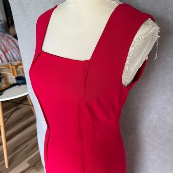 BCBGMAXAZRIA Evelyn Red Sleeveless Bodycon Dress Women's Size 6 Formal with flaw - Picture 3 of 9